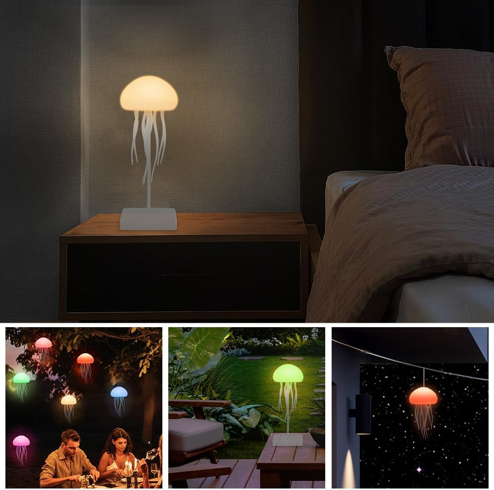 Anti-stress LED jellyfish lamp